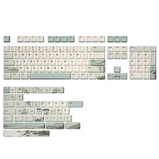 Spring Tea Dye Sub PBT Keycaps,145 Full Keys Dye Sublimation PBT Custom Keyca...