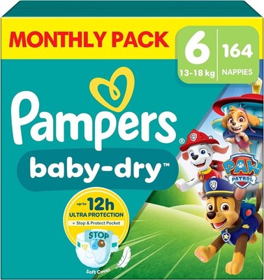 Pampers Baby-Dry Windelhose Paw Patrol Edition Größe 6, 164 Windeln, 13-18kg