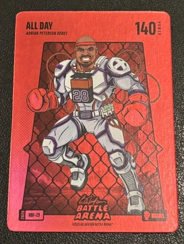 All Day Adrian Peterson Debut 2026 Bo Jackson Battle Arena Red Brawl Battlefoil