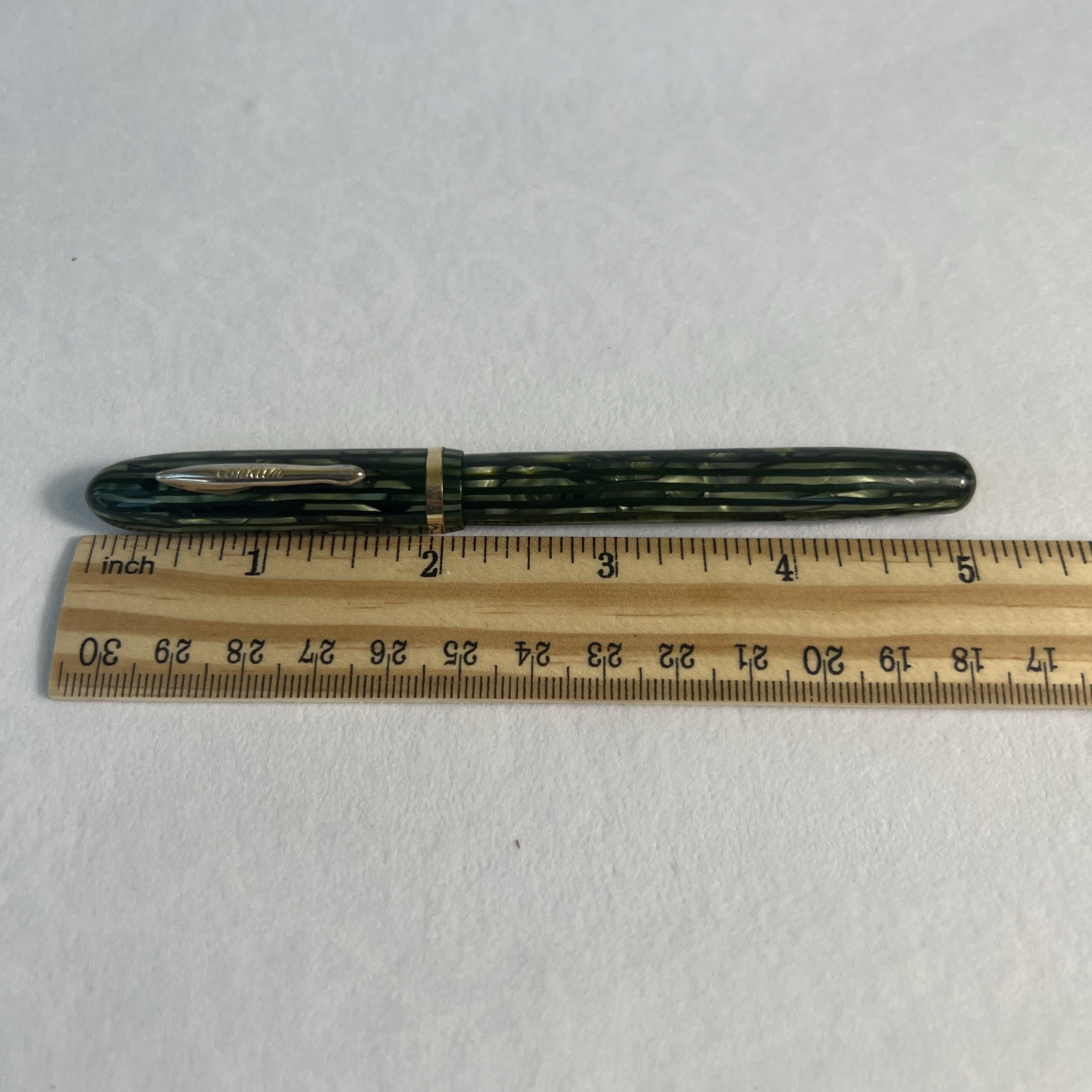 Vintage Conklin Fountain Pen With 14k Gold Point Nib Toledo Green ESTATE FIND