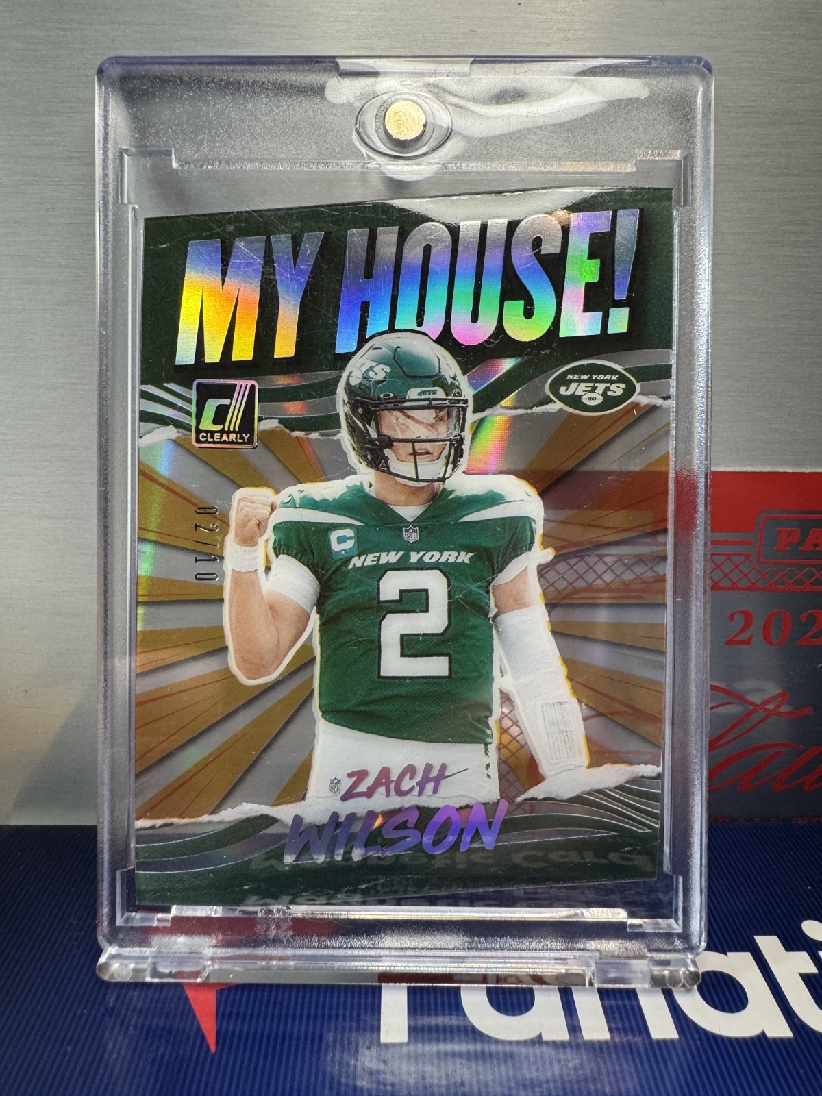 Zach Wilson Panini Clearly Donruss My House #CMHZW Holo Gold