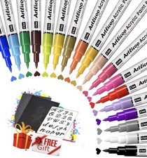 Artlicoo Acrylic Paint Markers, Extra-fine tip, waterproof, 18 Pcs Box Set NEW