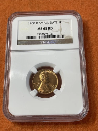 NGC 1960-D Small Date Lincoln Memorial Cent Graded MS65 RD