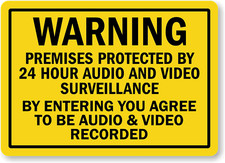 Surveillance Sign Weatherproof Aluminum 8x12 Outdoor Security Warning