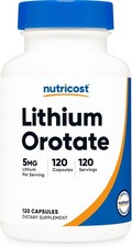 Nutricost Lithium Orotate 5mg, 120 Capsules - Veggie Caps, Non-GMO, Gluten Free