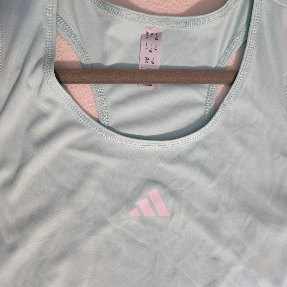 Adidas Mujer Semi Flash Aqua Sin Mangas Aeroready Tenis Vestido con Logo Talla L  Foto 3 de 4