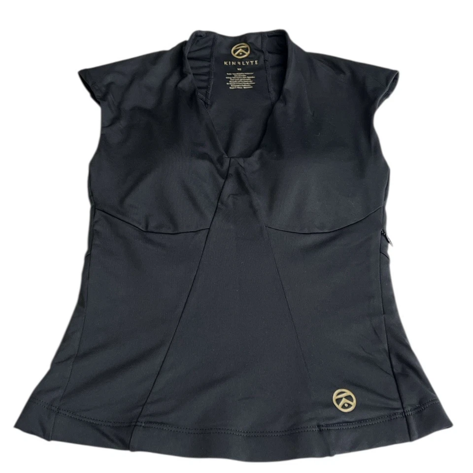Camiseta deportiva Kinflyte Unity V negra soporte postura ecológica talla XS Foto 2 de 4