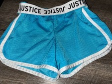 Justice size 7 turquoise shorts Guc Sports Mesh Vacation Summer