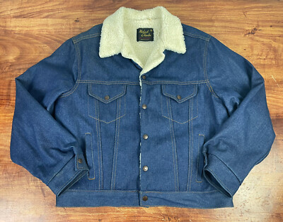 Vintage Michael Charles for Cooper Sherpa Lined Trucker Jacket Men s Size 42 USA