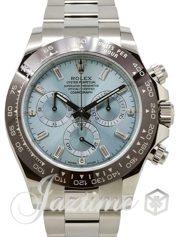 Rolex Daytona 116506 Platinum Baguette Diamond Ice Blue Dial Oyster BRAND | eBay