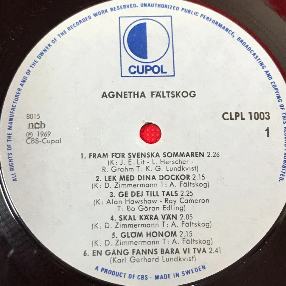 AGNETHA FÄLTSKOG Vol. 2 1974 Swedish Vinyl LP ABBA second two solo Cupol - Image 4 of 4