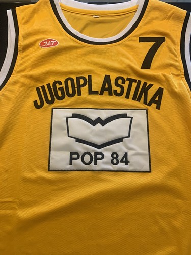 Pop 84 Iconique Croate Dino Radja Jugoplastika 11 Jaune Jersey Basketball Rétro