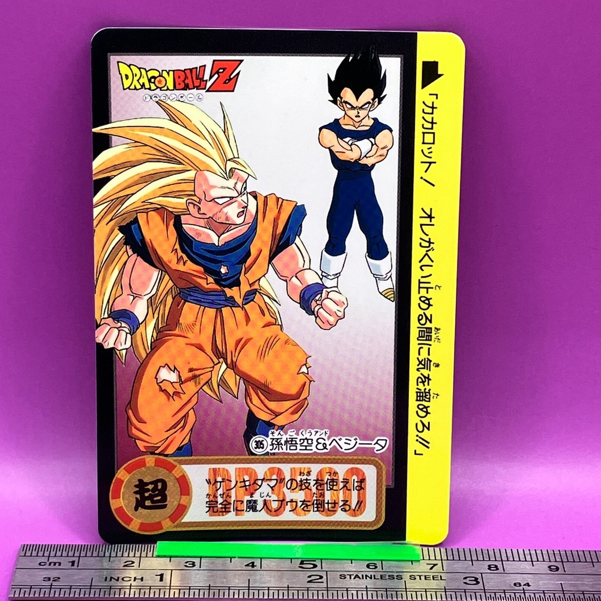 Son Goku Vegeta 305 Dragon Ball Carddass Hondan DBZ BANDAI TCG