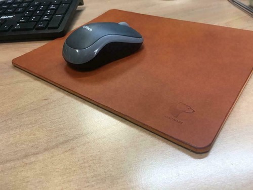 Tapis de souris PREMIUM cuir de buffle cuir véritable épais env. 3,5 mm fait main fabriqué en Allemagne - Photo 3/11