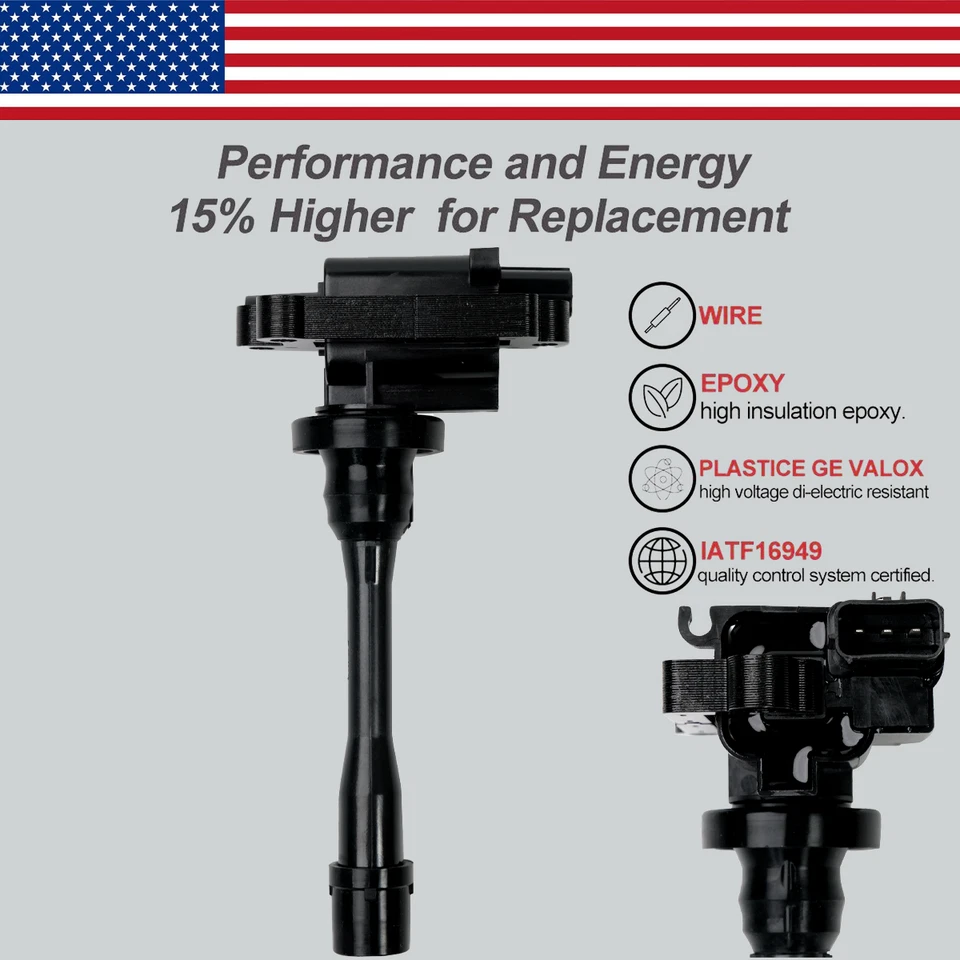 Brand 2X OEM Ignition Coil & Wire For Mitsubishi Lancer Eclipse 2.0L 2.4L UF295 - Image 3 of 4