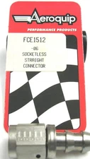 Aeroquip FCE-1512 06 an  Straight Push Lock Socketless Hose  End Nickle Plated 