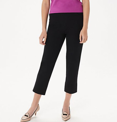 black stretch crop pants