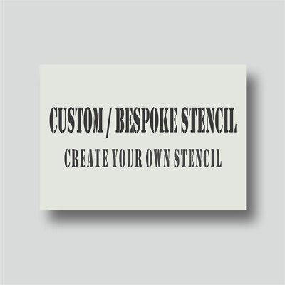 Personalisierte individuelle Schablonen nach Maß mit Ihrem Text oder Design.