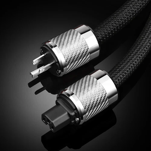 HiFi Audiophile Power Cable US EU AU Schuko OCC Power Cord W/ Carbon Fiber Plug - Picture 7 of 12