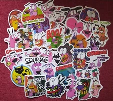 55pc. COURAGE THE COWARDLY DOG  WATERPROOF VINYL STICKERS/DECALS 