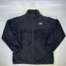 The North Face Girls Fleece Jacket Black Full Zipper Pockets Mock Neck XL 18