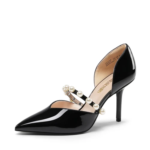 Damen-Slipper D'Orsay Pumps enge Zehenpartie Stilettos hoher Absatz Anzug Pump Schuhe - Bild 8 von 23