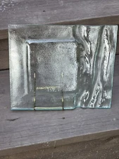 11.75" x 10" Steelite Clear Glass Plate Unique Bizarre Recycled Restaurant Qlty