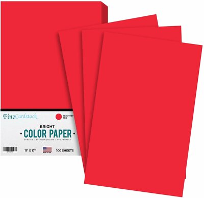 Premium Bright Color Paper - 24lb Smooth Paper - 100 Sheets Per Pack