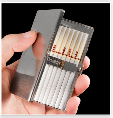 Classic Vintage Silver Stainless Steel Double Sided Cigarette Case Holder  Men