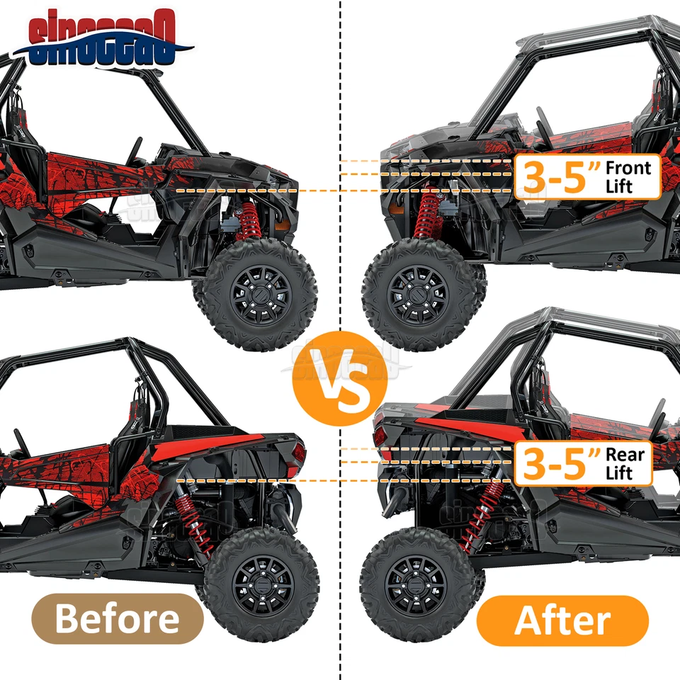 Front Rear 3-5" Full Lift Kit Heavy Duty Fit Polaris RZR XP 1000 XP 4 1000 14-23 - Imagem 3 de 4