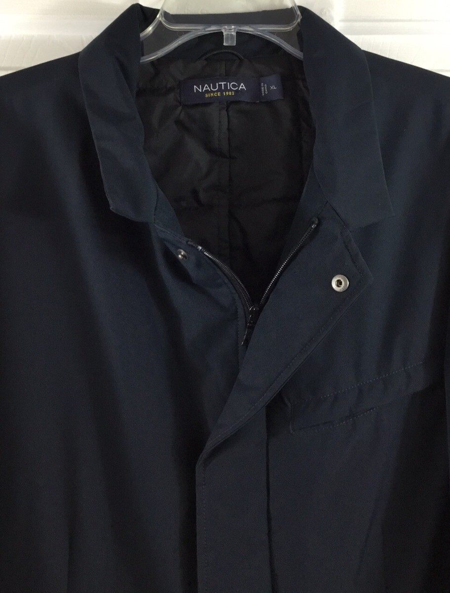 Nautica Lightweight Jacket Mens XL Navy Full Zip With Snaps
