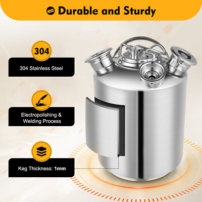 Edelstahl Reinigungsbehälter 10 Liter KEG-Reinigungsfass fur KEG-Zapfanlagen DHL