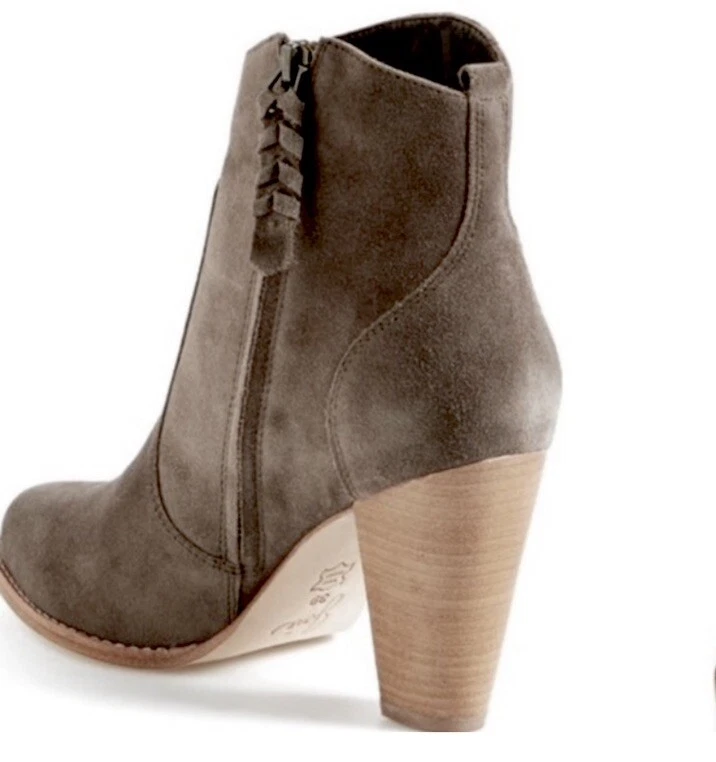 Joie Dalton Tan Suede Leather Side Zip Block High Heel Boot Size US 11 Booties - Image 2 of 4