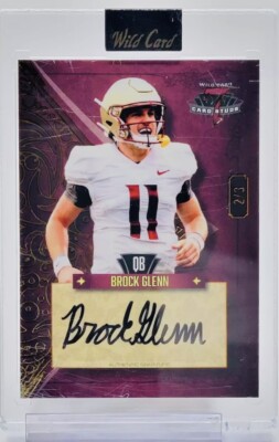 BROCK GLENN 2023 WILD CARD 7 CARD STUDS RC AUTO 2/3 #7CDL-A BURGUNDY DIAMOND