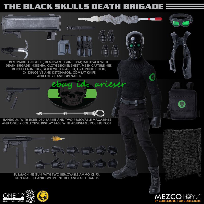 Mezco Toyz 1/12 The Black Skulls Death Brigade Action Figure New