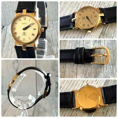 Gucci 3400L Watch Quartz 22mm Women's Gold Dial Swiss Made Round