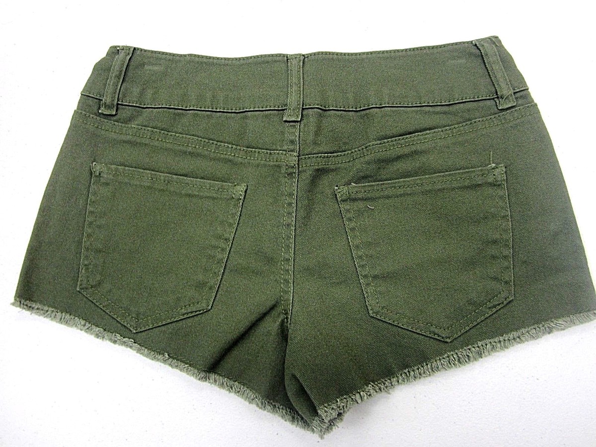Short Ultra Court (short Short) Refuge Taille 2 - Vert Olive Avec Franges - Neuf Avec étiquette