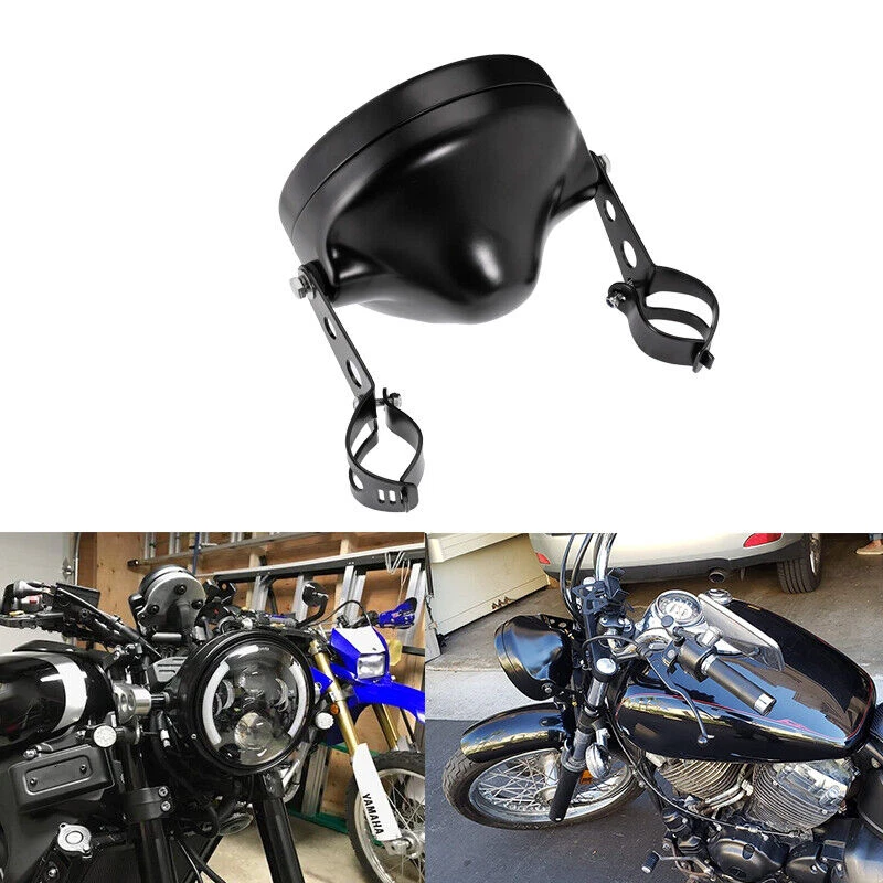 For Yamaha V-Star XVS 650 950 1100 1300 LED Headlight Housing Bucket 7" inch  - Изображение 2 из 4