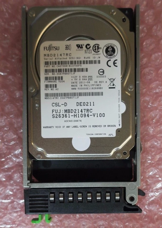 FUJITSU Primergy 146GB SAS 2.5" 10k 6GBps HDD S26361-H1094-V100 A3C40108674 - Image 2 of 3