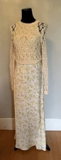 Christian Lacroix 90’s Style High Neck Floral Slip dress Open Knit Sweater XS