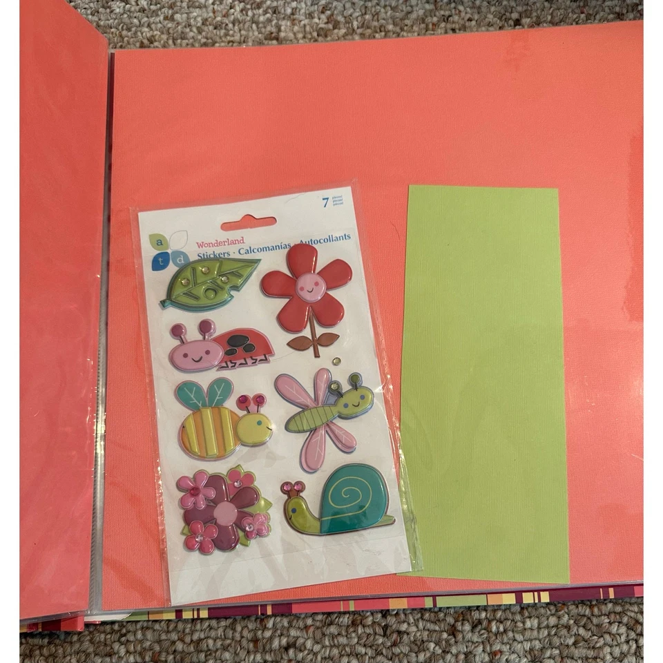 Álbum de recortes MBI 20 carga superior 12x12 páginas multicolor, rayas con pegatinas  Foto 3 de 4