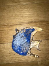 Art Glass Angel Fish Hand Blown Murano Style Figurine Aquarium Blue/white