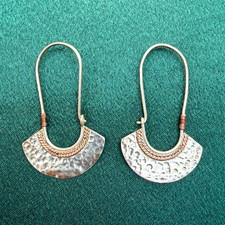 925 Sterling Silver Mexico Hammered Fan Disc ...