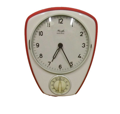 50er 60er Wanduhr Kienzle Electric Küchenuhr Keramik mid century 50s 60s Vintage