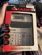 Sharp EL-1801V Printing Calculator 12 Digit 2 Color Desktop Office Machine