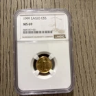 1999 $5 Gold 1/10 oz American Eagle NGC MS69