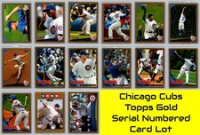Chicago Cubs Topps Gold Serial Numbered #/2009 Baseball Card Lot (15) NM