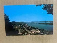 Postcard Bellevue IA Iowa Aerial View Mississippi River Vintage PC