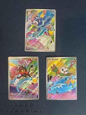 Rowlet, Litten, Popplio MEP 045, 044, 043 NM First Partner Promo 30th Gen 7