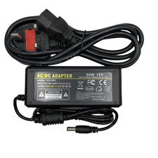 12V 5A 60W AC DC Power Supply Adapter Charger For LED CCTV 3 Pin UK Plug